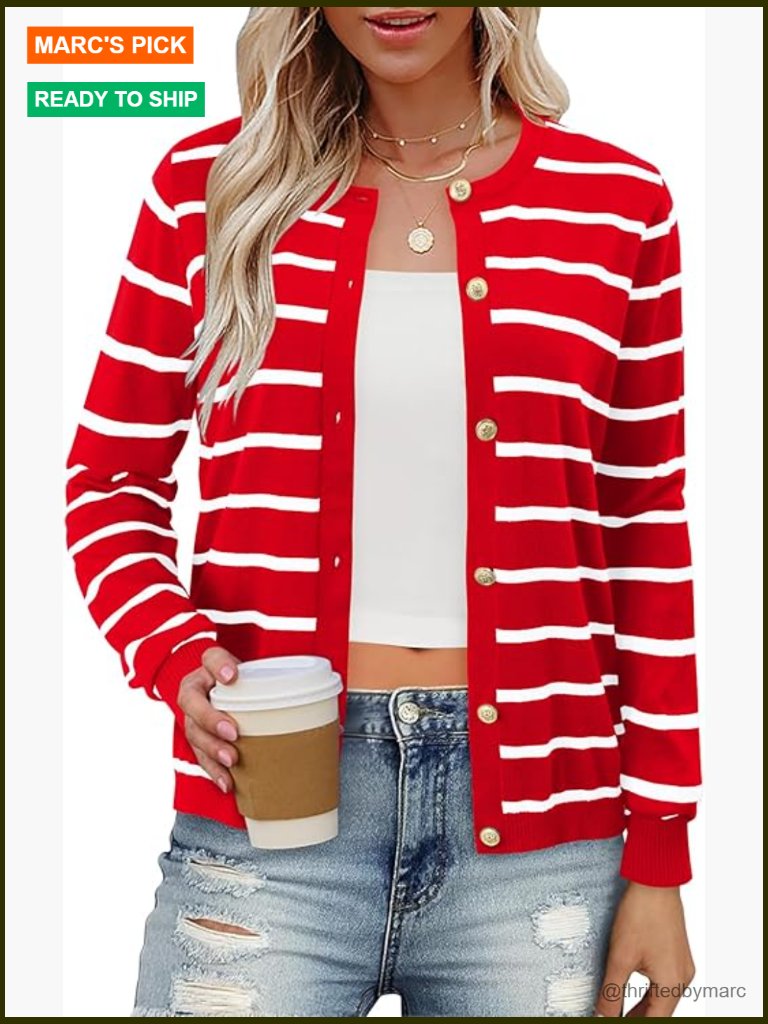 Dressy Button Down Cardigan Work Long Sleeve Knit Sweater Xs-3xl